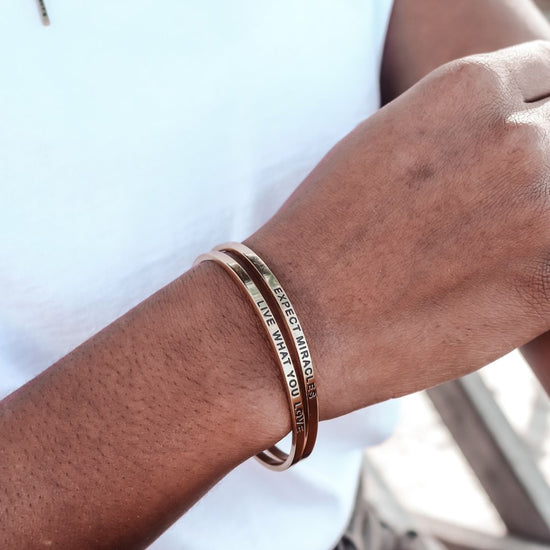 Quote Bracelet - Live what you love | silver + rose (1 pcs)
