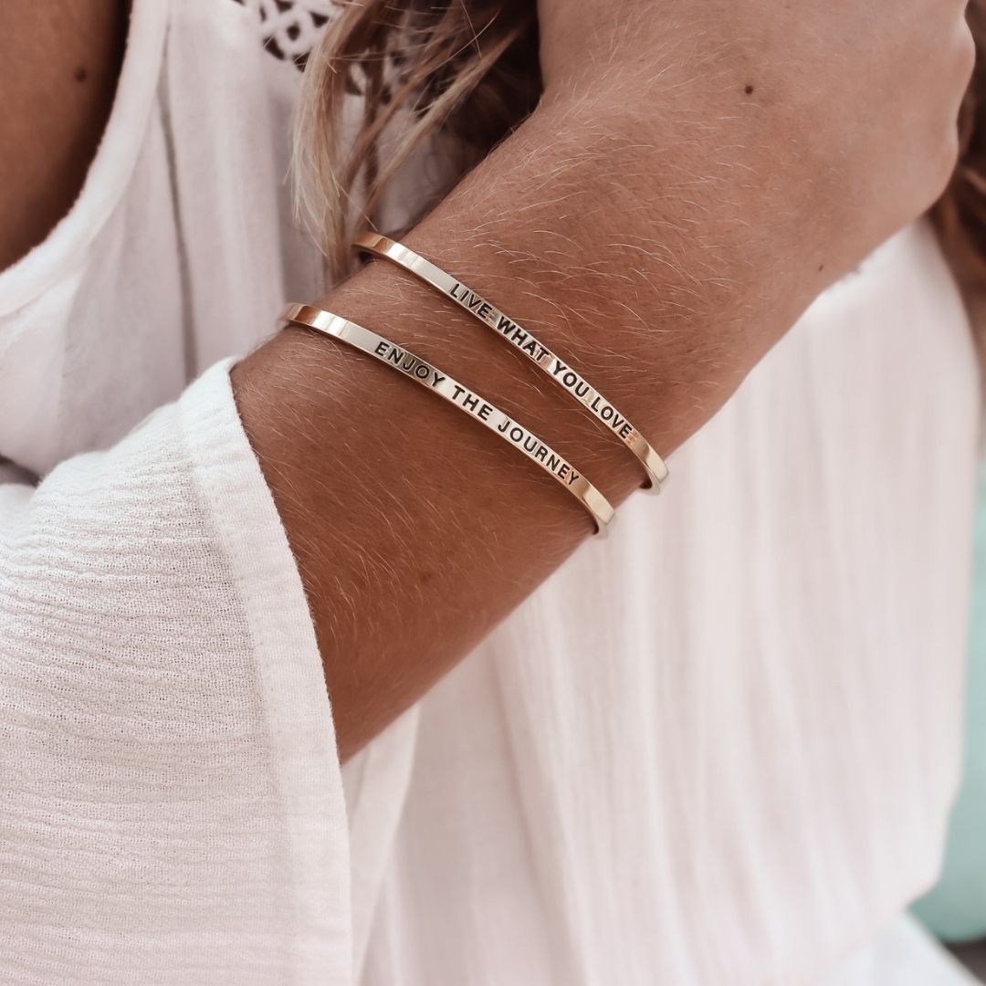 Quote Bracelet - Live what you love | silver + rose (1 pcs)