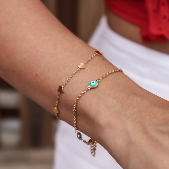 Bracelet evil eye - gold & silver