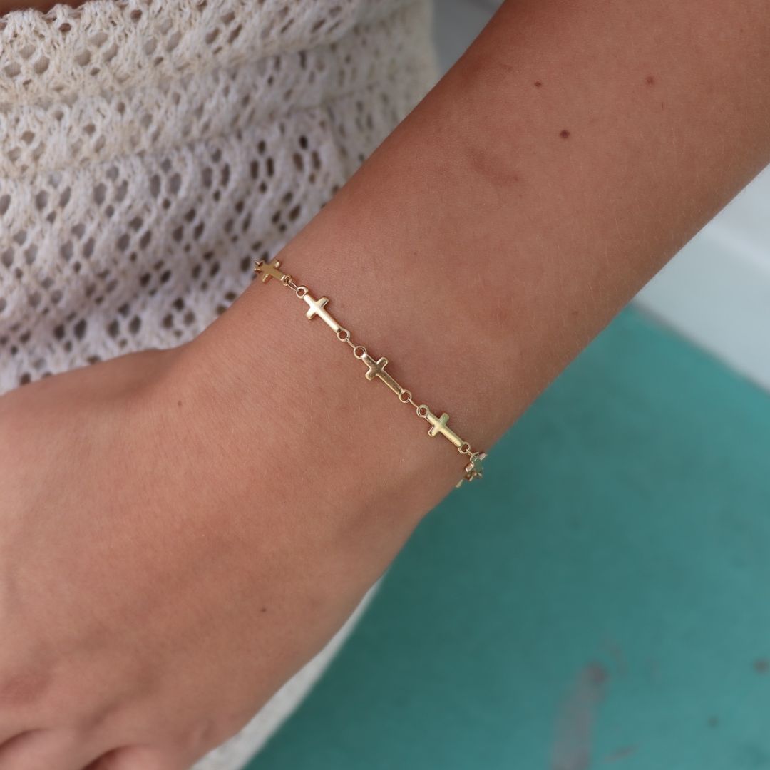 Bracelet Faith Cross - Gold & Silver