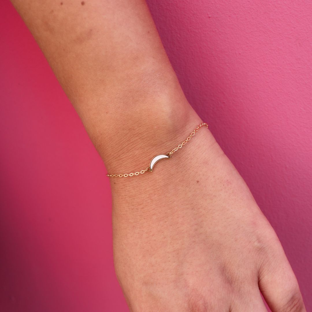 Bracelet moon pearl - silver