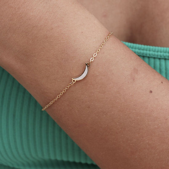 Bracelet moon pearl - silver