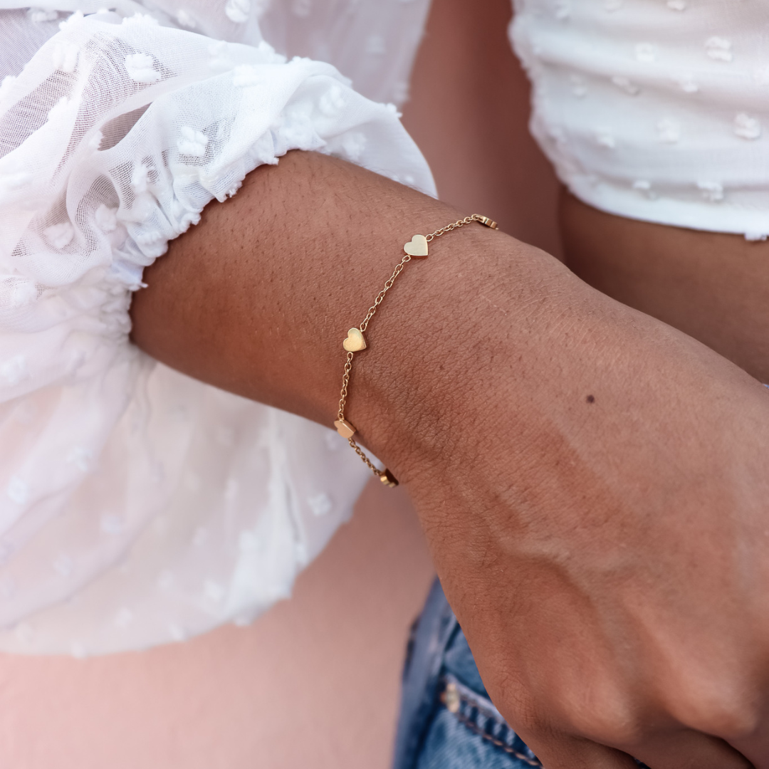 Bracelet heart (2 pcs) | you are my person - gold & silver