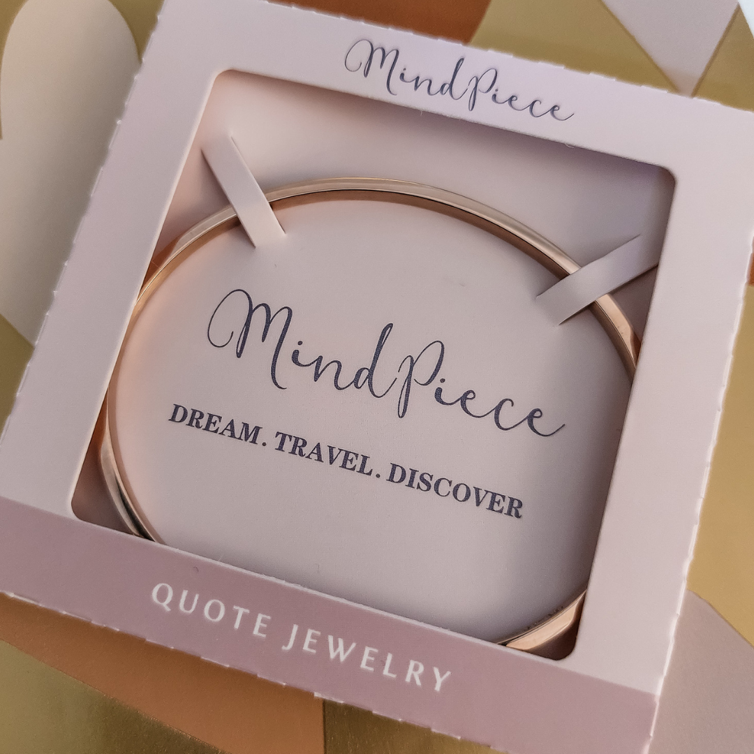 Quote Bracelet - Dream, Travel, Discover | silver + rose (1 pcs)