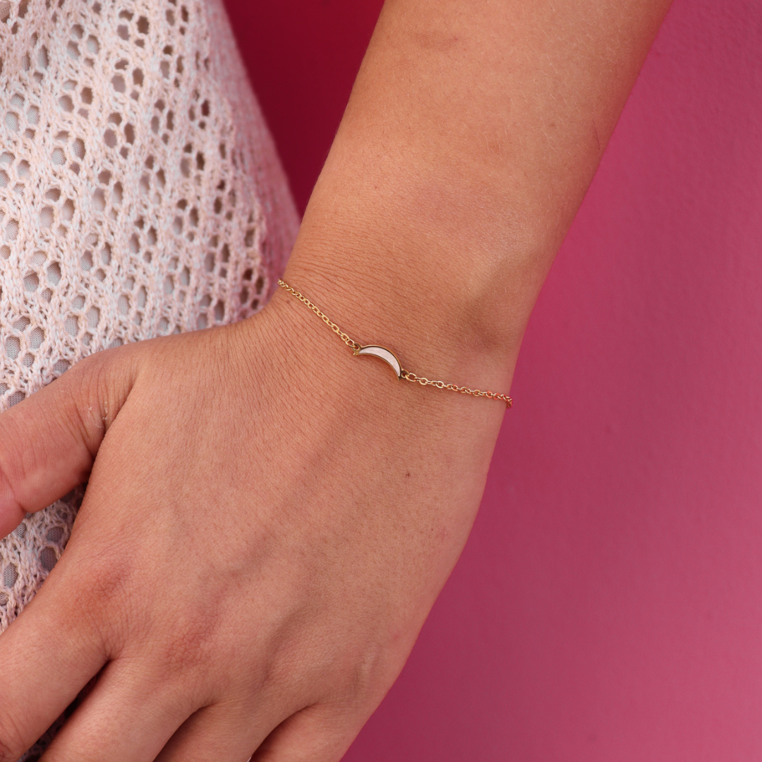 Bracelet moon pearl - silver