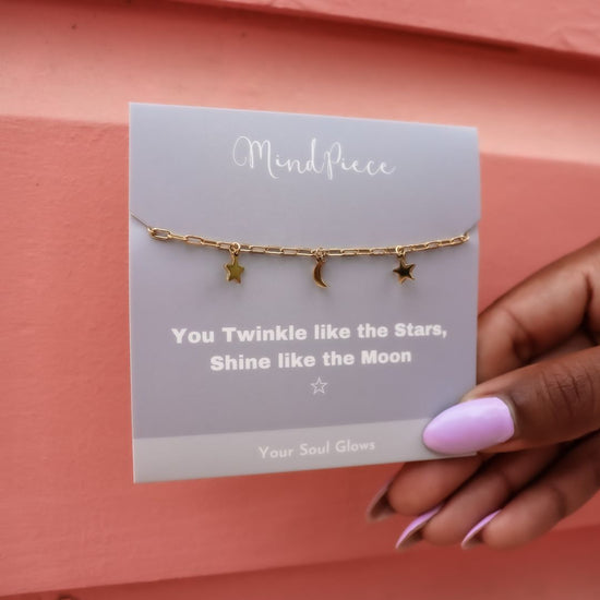 Load image into Gallery viewer, Bracelet- Moon and the Stars | Gold &amp;amp; Silver
