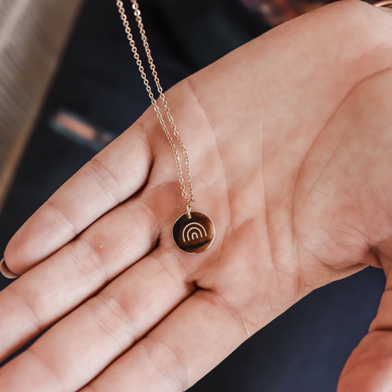 Necklace Disc Rainbow - Gold & Silver