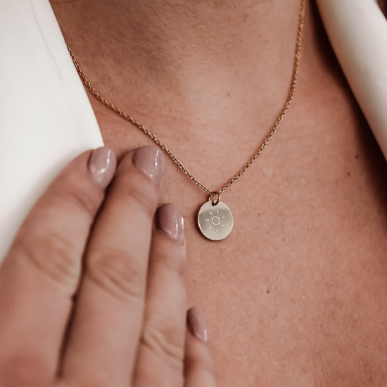 Necklace Disc Sun - Gold & Silver