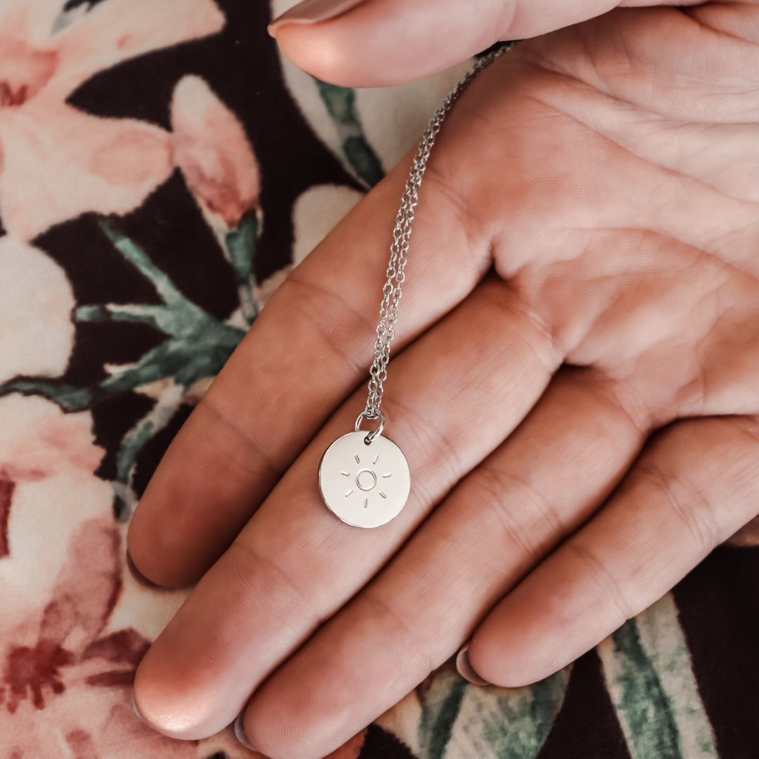Necklace Disc Sun - Gold & Silver
