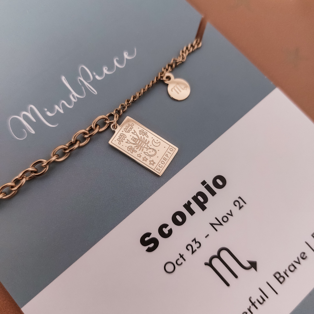 Anklet zodiac sign - gold & silver
