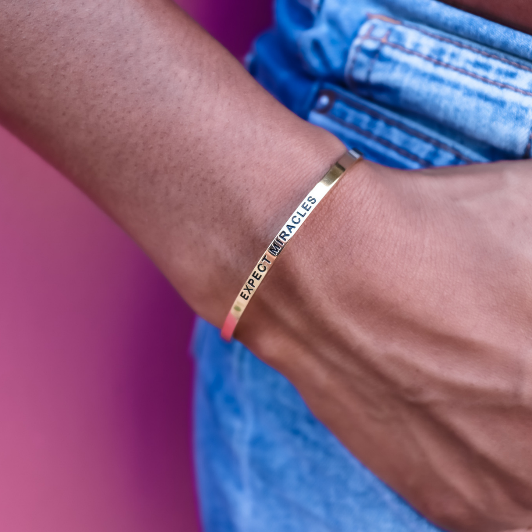 Quote Bracelet - Expect miracles (1pcs)