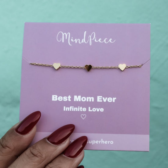 Load image into Gallery viewer, Bracelet heart | best mom ever - gold
