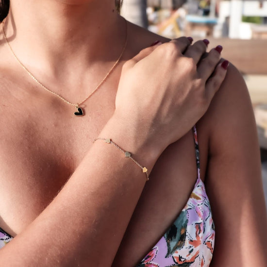 Bracelet heart (2 pcs) | you are my person - gold & silver