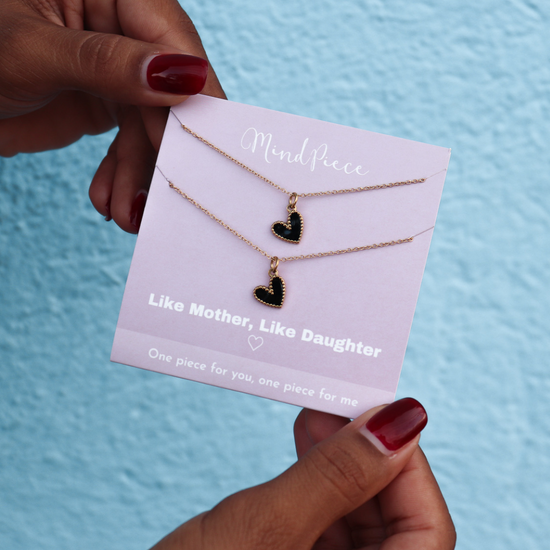 Necklaces Enamel Heart (2pcs) - Mom & Daughter |  Adults & Kids
