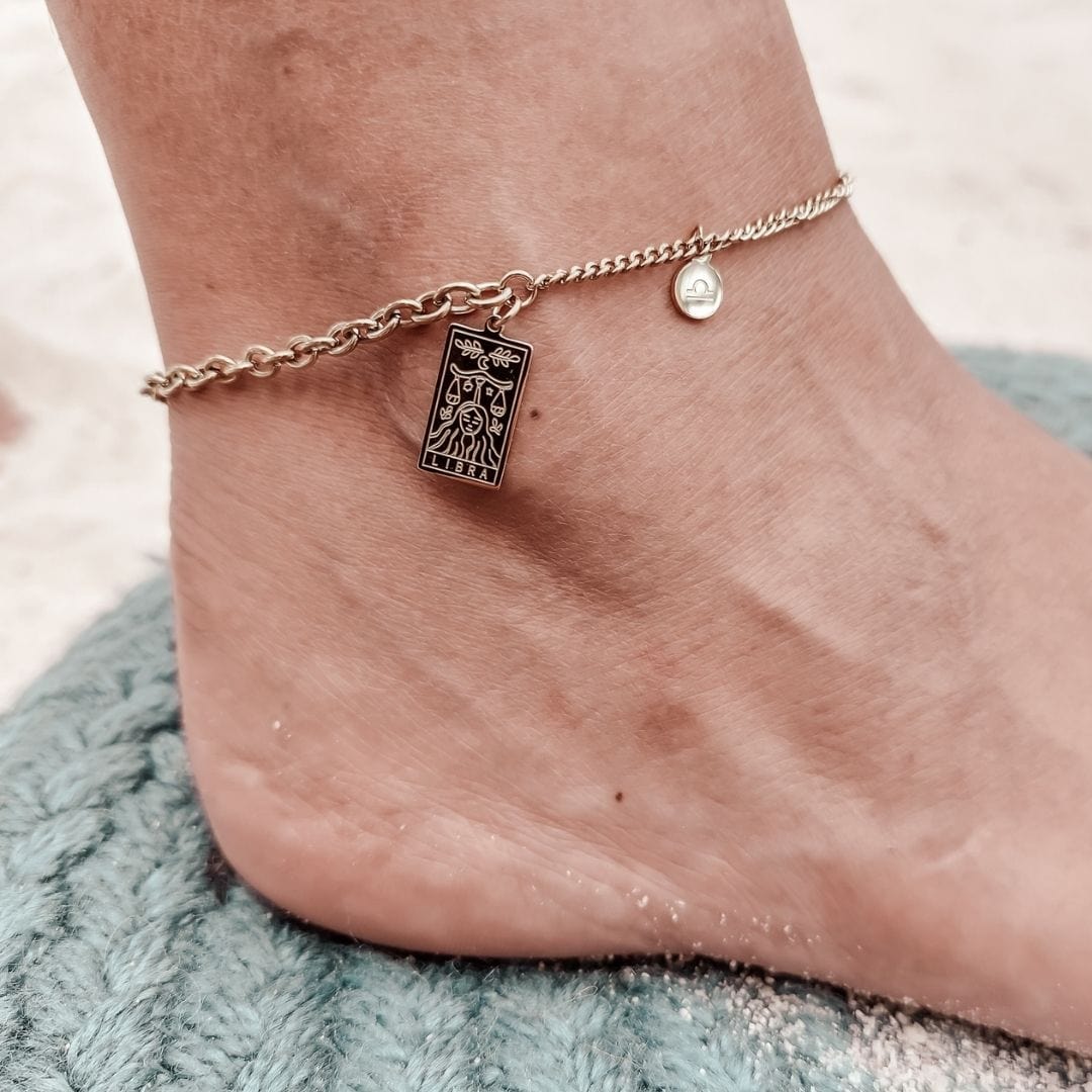 Anklet zodiac sign - gold & silver